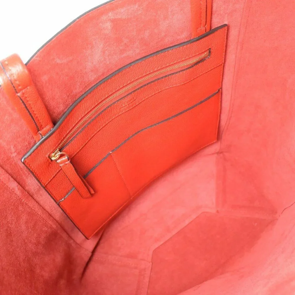 CELINE With porch Hippo phantom Tote Bag Red Calfskin Women